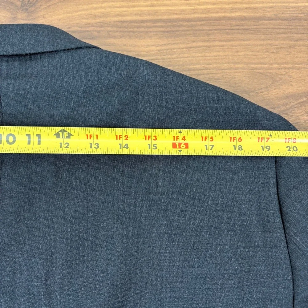Pronto Uomo Suit Men 44R 38x28 Dark Gray Wool Blend Flat Front Corpcore Modern